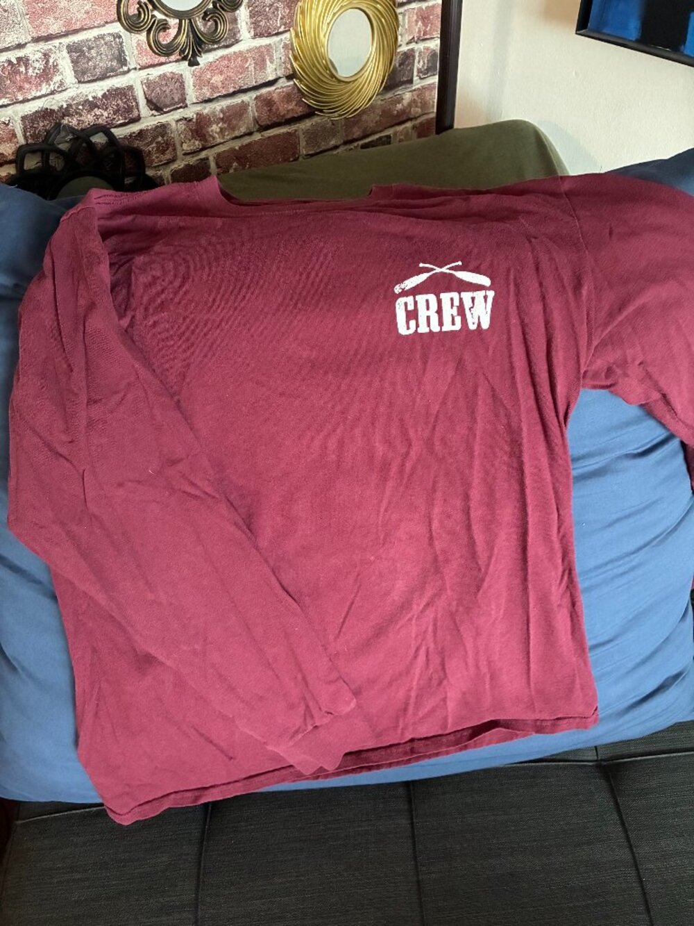 Genuine Trader Joe's Crew Long Sleeve T-shirt. Unisex Size L Maroon